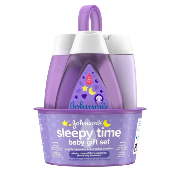 Johnson's Sleepy Time Bedtime Baby Gift Set with Relaxing NaturalCalm Aromas, Bedtime Baby Bath Shampoo